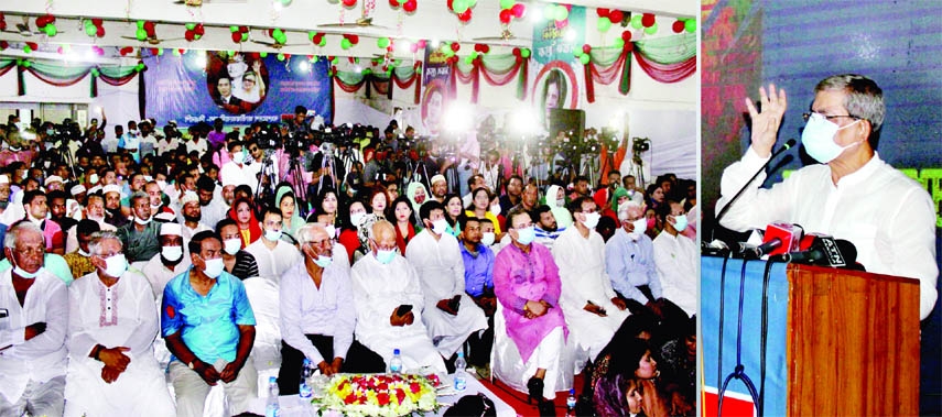 BNP Secretary General Mirza Fakhrul Islam Alamgir speaks at a discussion marking the 43rd founding anniversary of the party organised by BNP at the Jatiya Press Club on Thursday.