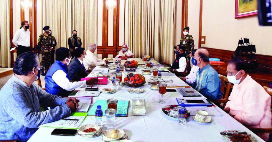 Prime Minister Sheikh Hasina presides over the nomination board meeting of local government people's representatives at Ganobhaban on Saturday. PID photo