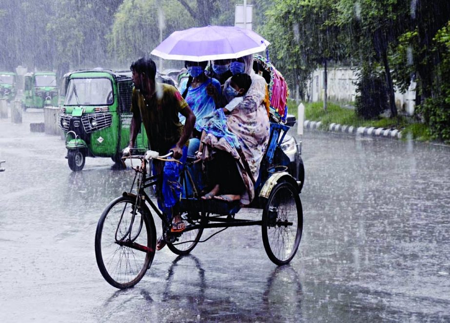 Intermittant rainfall was experienced across the country on Tuesday. This photo was snapped from TSC area of Dhaka University. NN photo