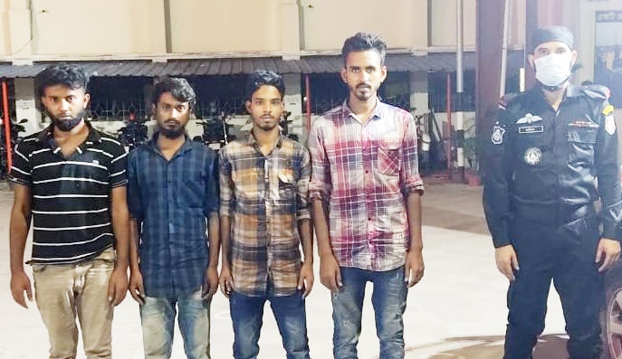 RAB-10 in a drive, arrested 4 drug traders along with yaba from Jatrabari area in the capital on Friday.