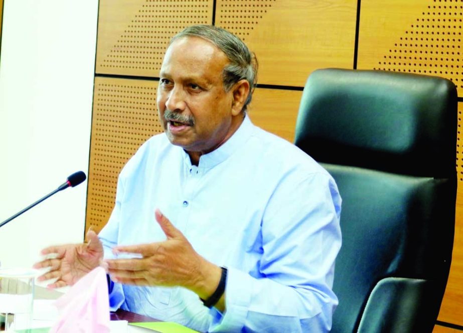 Science and Technology Minister Yeafesh Osman speaks as the president's speech of the 17th meeting of science and technology development trust on Thursday held at National Science and Technology Complex Bhaban at Agargaon in the capital. NN photo