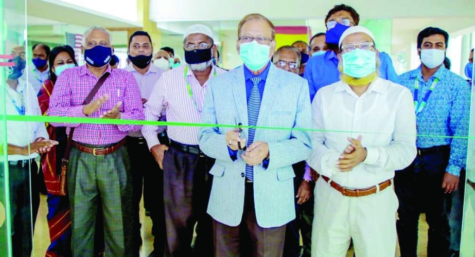 Pro-Vice Chancellor of Daffodil International University Prof Dr. S M Mahabub Ul Haque Majumder inaugurates international standard faculty lounge at the academic building of the university on Thursday.