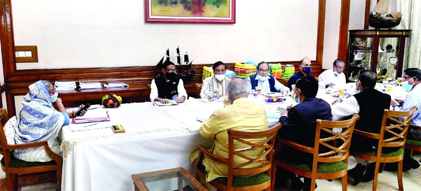 Prime Minister Sheikh Hasina presides over the meeting of Awami League Parliamentary Board and Local Government Nomination Board at Ganobhaban on Friday.