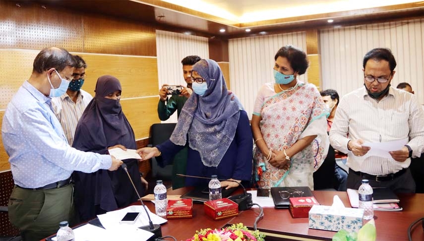 Compensation checks were distributed on Thursday to the farm owners harmed zoonotic diseases infected cattle in the conference room of the Department of Livestock, in the capital. Taufiqul Arif, Additional Secretary of the Ministry of Fisheries and Lives