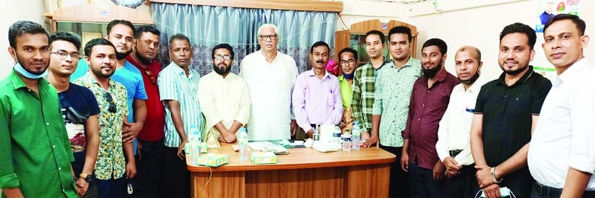 Sultan Mohammad Mansur, MP from Mouluvibazar -2 constituency exchanges views with the local journalists at his Mouluvibazar office on Thursday.