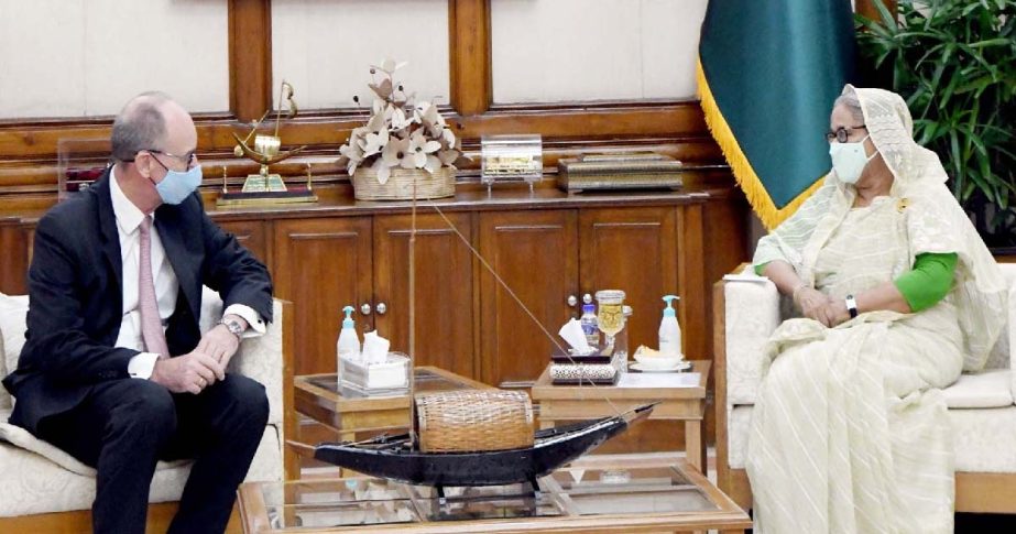 Newly-appointed German Ambassador to Bangladesh Achim Troester paids a courtesy call on Prime Minister Sheikh Hasina at her official residence Ganobhaban. Photo:PID