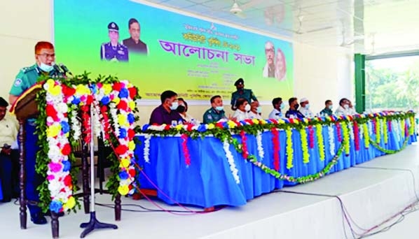 Md. Masudur Rahman Bhuiyan , Police Commissioner of KMP addresses meeting held at Boyra Police Lines Auditorium in Khulna city on Saturday morning on the occasion of Community Poling Day.