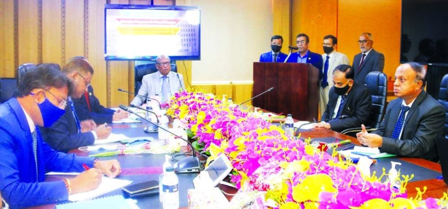 Ziaul Hasan Siddiqui, Chairman of Sonali Bank Limited, presiding over an orientation programme of newly promoted general managers at the bank's head office on Monday. Other senior officials of the bank were present.