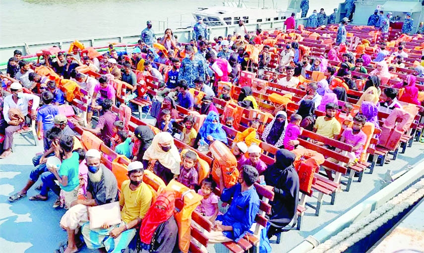A batch of 379 more Rohingyas reached Bhasan Char in the seventh phase of relocation under the supervision of Bangladesh Navy on Thursday afternoon.