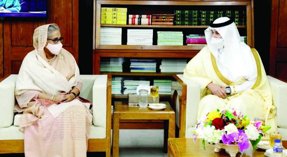 Saudi Transport Minister Engr. Saleh Nasser A. Alduhailan calls on Prime Minister Sheikh Hasina at her office in the Jatiya Sangsad Bhaban on Sunday. PID photo