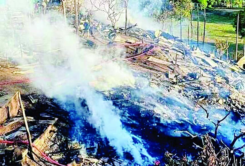 Four resorts, three restaurants and a house were gutted in a fire at Sajek tourist center on Thursday morning in Rangamati.