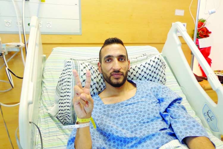 Former Palestinian prisoner Kayed Fasfous recovering in a hospital. Agency photo