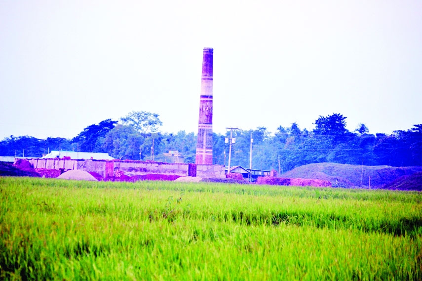 MOULVIBAZAR: Air pollution has taken a serious turn in Moulvibazar as illegal brickfields are being set up beside agricultural lands. This snap was taken on Tuesday.