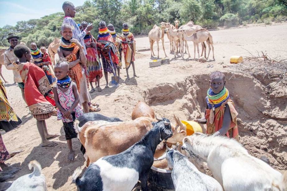 The watering hole in Loreng, Turkana, near the border with Uganda . Agency photo