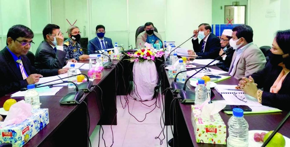 State Minister for Shipping and Chairman of Board of Directors of Bangladesh Shipping Corporation (BSC) Khalid Mahmud Chowdhury presides over the 310th meeting of Board of Directors of BSC at its building in the city on Thursday. NN photo