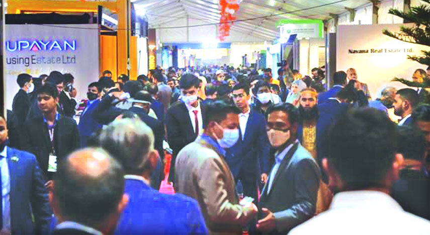 Hundreds of visitors thronged a five-day REHAB Fair-2021 organised by the Real Estate and Housing Association of Bangladesh (REHAB) at Bangabandhu International Conference Center in Dhaka on Friday.