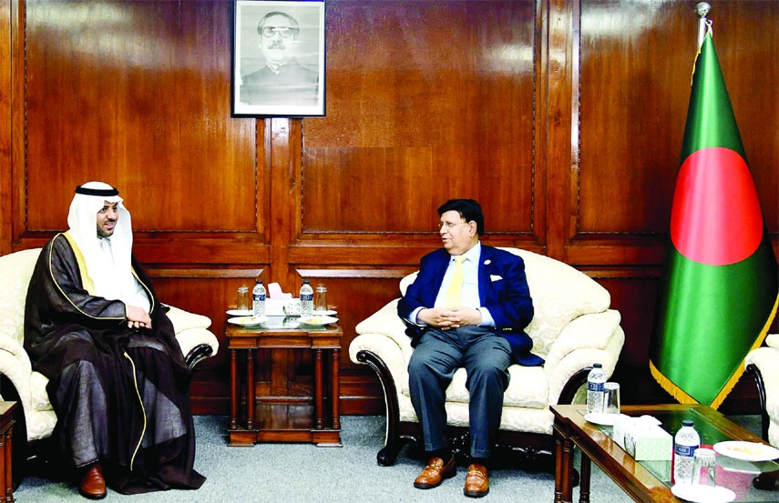 Saudi Envoy to Bangladesh Essa Yousef Essa Alduhailan calls on Foreign Minister Dr. AK Abdul Momen at the latter's office of the Ministry on Sunday.