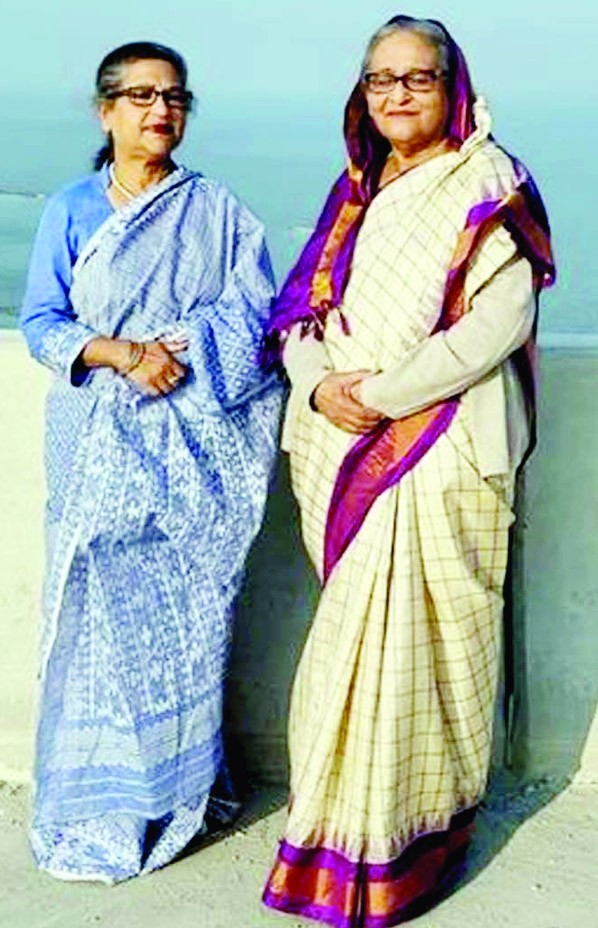 Prime Minister Sheikh Hasina along with her younger sister Sheikh Rehana visited the Padma Bridge on Friday.