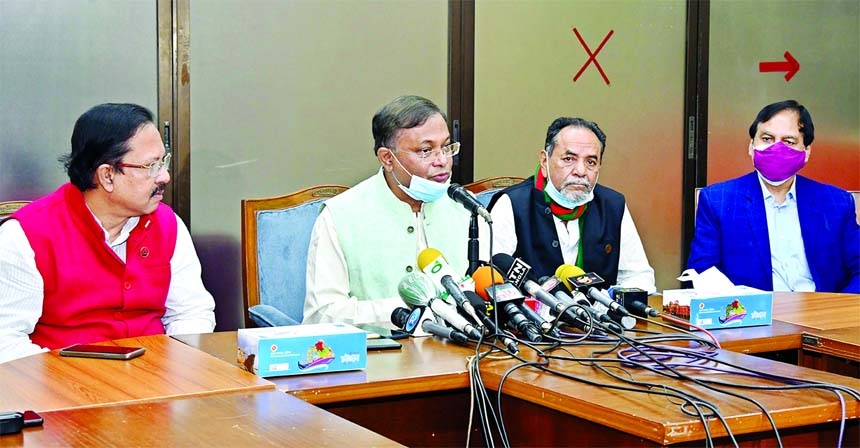 Information and Broadcasting Minister Dr. Hasan Mahmud exchanges views with local journalists and leaders of Chattogram University Journalists Association at Chattogram Circuit House on Friday.
