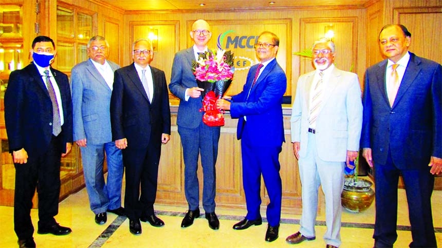 H E Charles Whiteley, Ambassador of the European Union (EU) to Bangladesh, visits MCCI's Gulshan office in the capital on Wednesday.