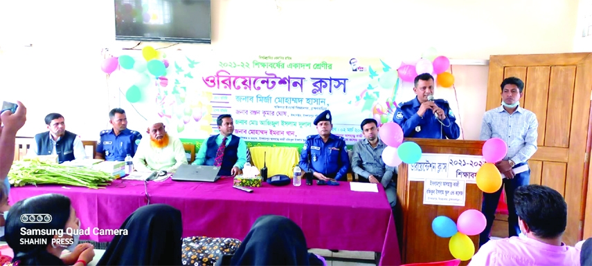 BIJOYNAGAR (Brahmanbaria): The orientation class of 2021-2022 academic year of HSC students inaugurates at Islampur Alhaj Kazi Rafiqul Islam School and College in Budhanti UP of Bijoynagar upazila on Wednesday. .