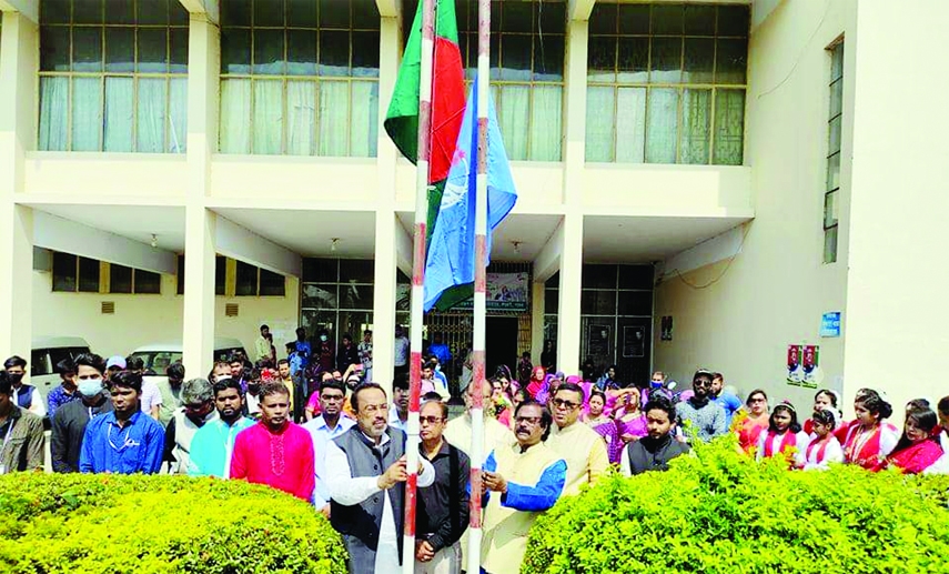 ISHWARDI (Pabna): Ishac Ali Malitha, Municipal Mayor inaugurates the day-long Khelaghor Conference at Bangladesh Sugar Crop Institute in Ishwardi Upazila on Friday.