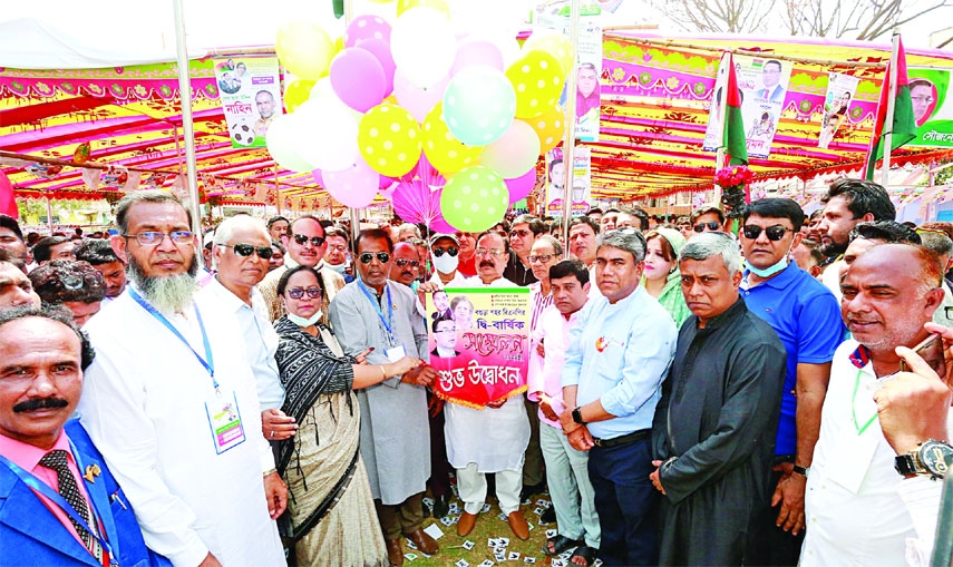 BOGURA: BNP Standing Committee Member Babu Gayeshwar Chandra Roy inaugurates the biannual conference of BNP at Eidgah Maidan in Bogura City on Saturday.