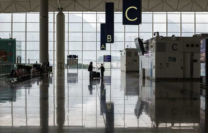 An Airport in Hong Kong of China looks deserted on account of corona thrust.