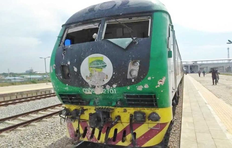 The train that was attacked by the gunmen on Monday night. Agency photo