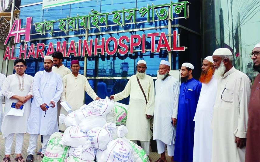 SYLHET: Food items for Ramzan distributed among madrasas and orphanages in Sylhet assisted by Sylhet Al Haramain Hospital on Friday.