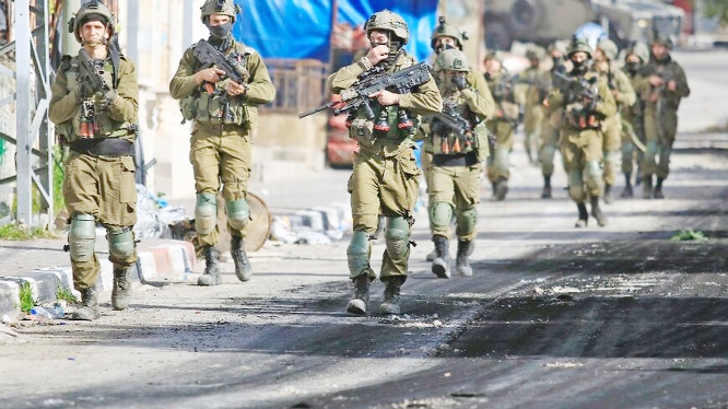 Israel troops are in quest of the Palestinians in the occupied territory.