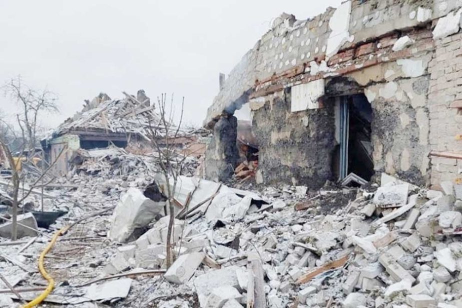 War devastation in Ukraine on account of big power's hegemony. Agency photo