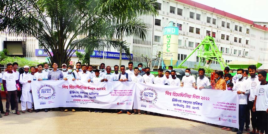 SYLHET: Hemophilia Society, Bangladesh bring out a rally on the occasion of the World Hemophilia Day recently.