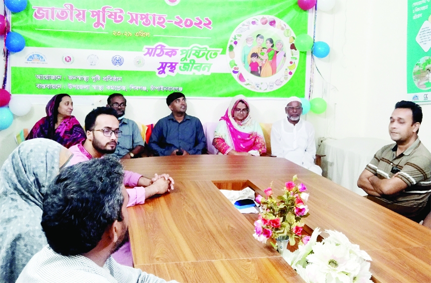 SHIBGANJ (Chapainawabganj): A discussion meeting arranged marking the National Nutrition Week organized by Mass Health Nutrition Institute and Upazila Health Complex at Shibganj Health Complex Auditorium on Saturday.