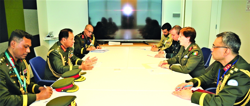 Chief of Army Staff General SM Shafiuddin Ahmed at a meeting at UN Headquarters in New York.