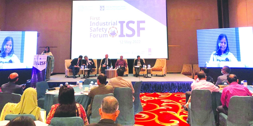 Industries Minister Nurul Majid Mahmud Humayun attends the "Industrial Safety Forum (ISF) in Bangladesh"" at Hotel Sheraton Dhaka on Thursday."