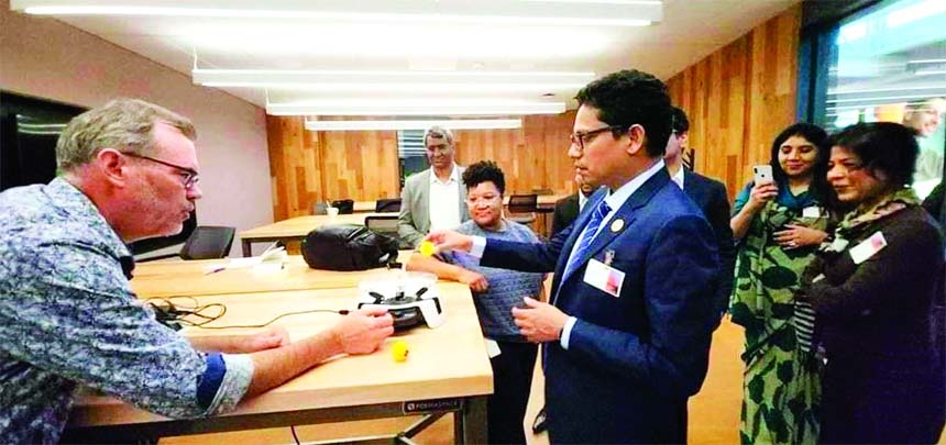 State Minister for Information and Communication Technology Junaid Ahmed Palak witnesses the activities of Microsoft, a tech giant of the multinational American technology company at San Francisco, USA on Thursday.