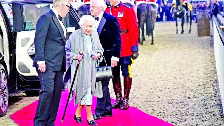 Britain's Queen Elizabeth II attends part of her Platinum Jubilee celebrations at the Royal Windsor Horse Show at Windsor Castle on Sunday.