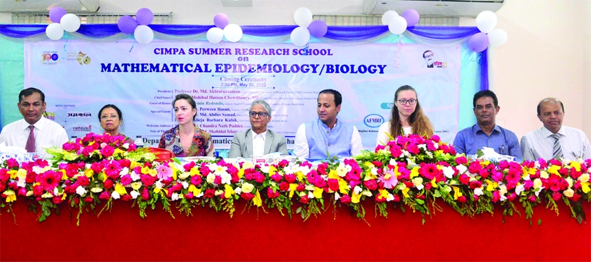 Deputy Minister for Education Mahibul Hasan Chowdhury,among others, at the concluding ceremony of Mathematical EpidemiologyBiology at Mathematics Department of Dhaka University on Friday.