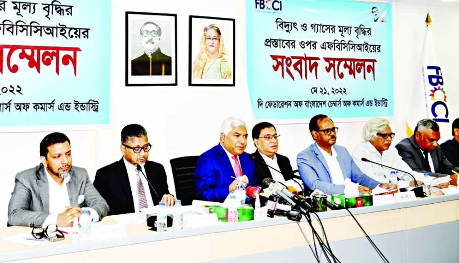 Md Jashim Uddin, President of the Federation of Bangladesh Chambers of Commerce and Industry speaks at a press conference organised at the Federation Bhaban in the city’s Motijheel area on Saturday. NN photo