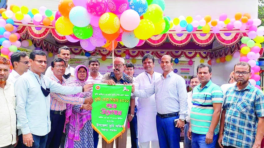 MIRZAPUR (Tangail): Officials of Upazila Land Office inaugurate the Land Service Week in Mirzapur Upazila on Sunday.