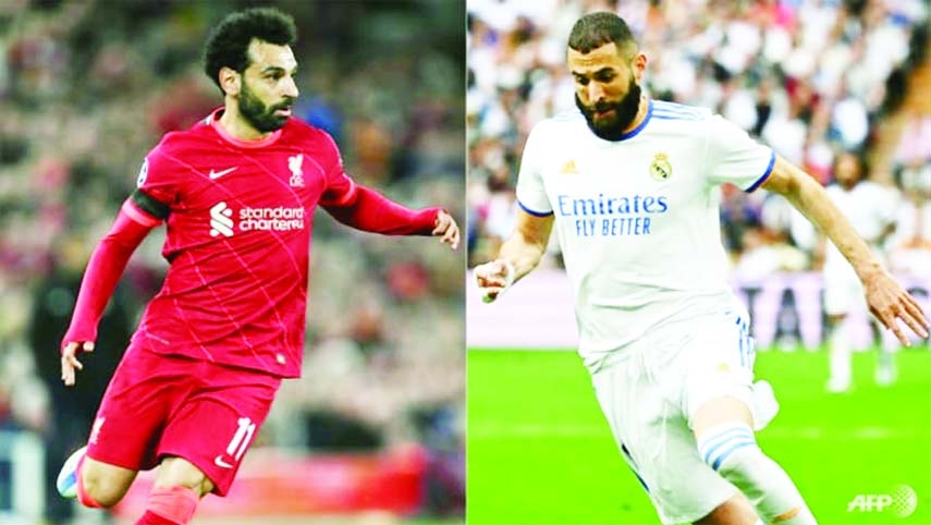 Mohamed Salah (left) and Karim Benzema will face off as Liverpool and Real Madrid meet in the Champions League final for the first time in five seasons.
