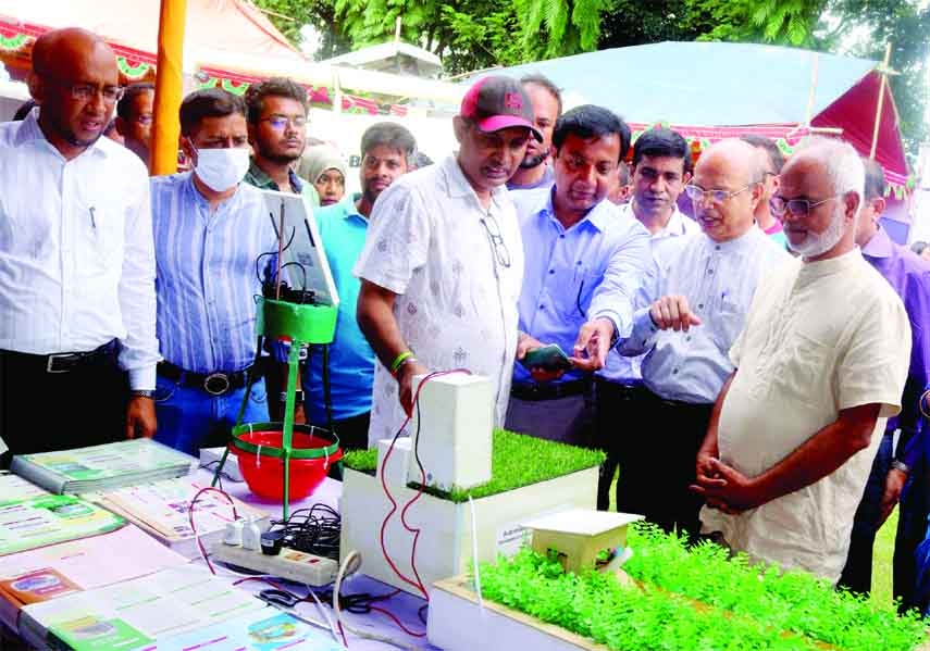 MYMENSINGH : Visitors at the day -long Agricultural Machinery Fair at Upazila Parishad premises of Phulpur in Mymensingh on Tuesday.