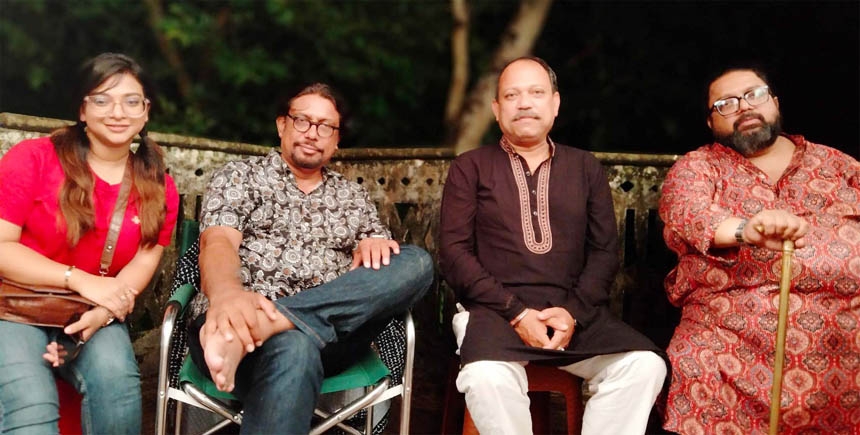 Samanta, Afzal Hossain, Rubol Lodi and Tanveer Hossain Probal at shooting spot in Manikganj