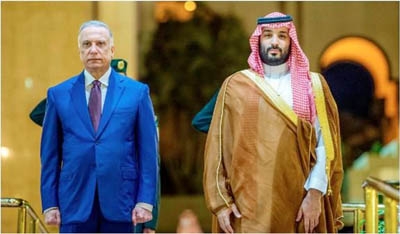 Iraq's Prime Minister met with Saudi Arabia's de facto ruler, Crown Prince Mohammed bin Salman on Sunday.