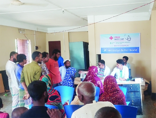 'Works for Better World', an organization, held free medical camps recently at Rubber Dam Bazar and Sharpin Bazar in Chhatak upazila of Sunamganj, where many people are affected by various water borne diseases due to severe floods.