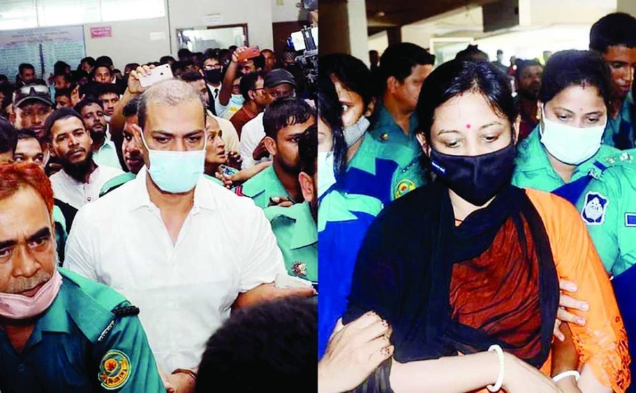 Ex-Oc Pradeep Kumar Das and his wife Chumki Karan were taken to a Chattogram court on Wednesday, before announcement of verdict in a graft case.