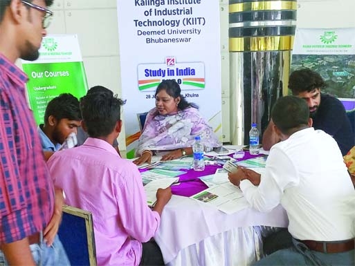 KHULNA: A view of a stall at 'Study in India Expo' in Khulna on Thursday.