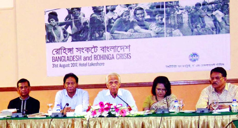 Speakers at a roundtable on 'Bangladesh and Rohingya Crisis' organised by Institute of Conflict, Law and Development Studies' at a hotel in the city on Thursday.