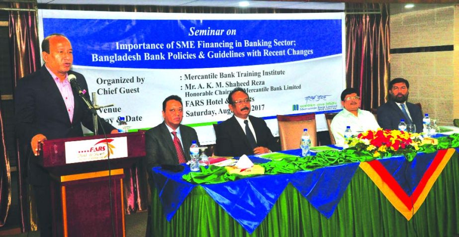 AKM Shaheed Reza, Chairman of Mercantile Bank Limited, inaugurating a seminar on 'Importance of SME Financing in Banking Sector; Bangladesh Bank Policies & Guidelines with Recent Changes' at the bank's Training Institute in the city recently. Md. Quamr
